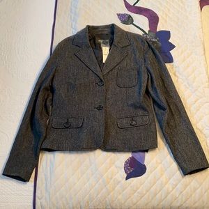 Eddie Bauer Patterned Black Blazer